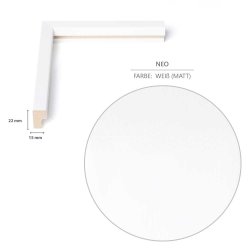 Bilderrahmen Posterrahmen NEO perfekt für ihr Poster Bild in Weiß (matt) mit Acrylglas 13 X 18 cm - Geschenk - Schlafzimmer Wohnzimmer