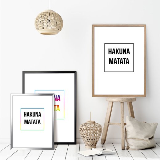 Hakuna Matata Poster Mit Bilderrahmen