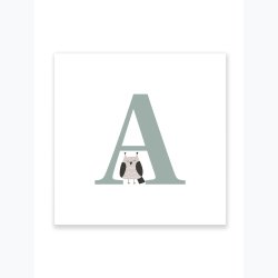 Kunstdruck Buchstaben A-Z, Bunt mit Tieren