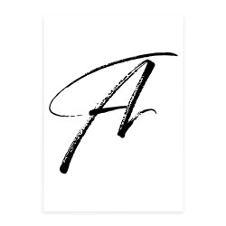 Kunstdruck Buchstaben A-Z, Schwarz Design