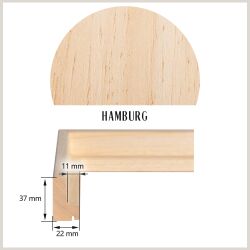 Schattenfugenrahmen HAMBURG 20x20cm Natur (unbehandelt)