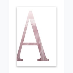Kunstdruck Buchstaben A-Z Rosa Design