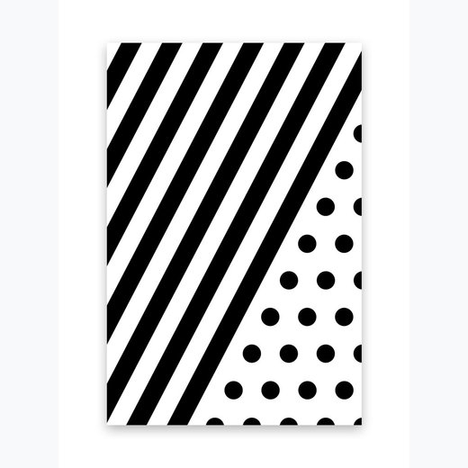 Schwarze Streifen/Punkte 2 als Kunstdruck 70x100cm
