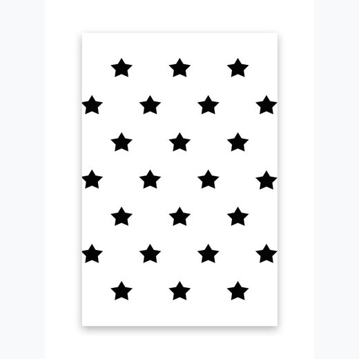Schwarze Sterne als Kunstdruck 21x30cm